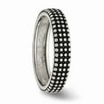 thumbnail image 5 of White Stainless Steel Ring Band Wedding Polished and Antiqued 5mm, 5 of 7