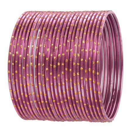 Sunsoul By Touchstone Colorful 2 Dozen Bangle Collection Collection Indian Bollywood Alloy Metal Textured Grape Wine Designer Jewelry Large Size Bangle Bracelets Set Of 24 In Gold Tone For Women