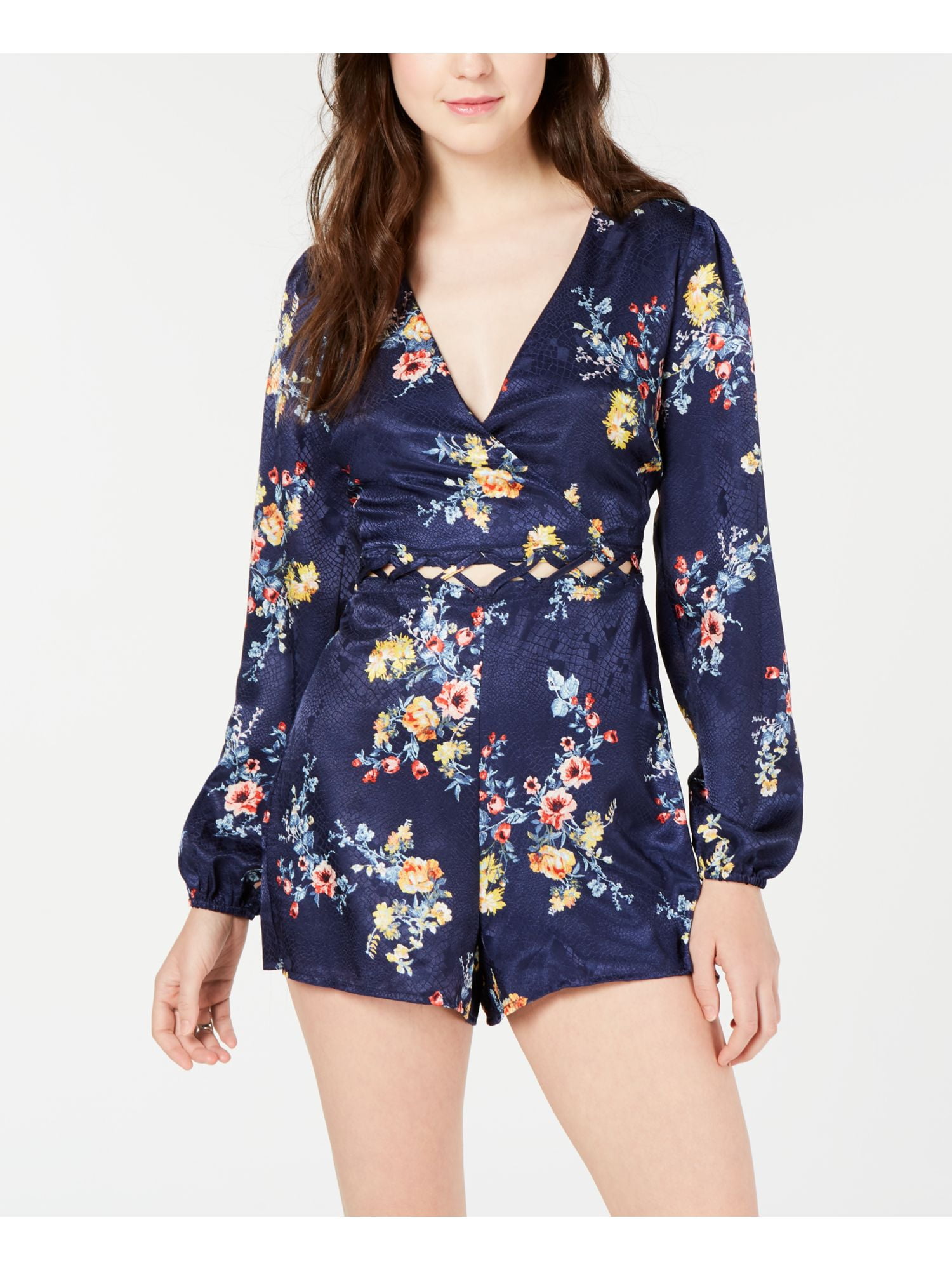 GIRL Womens Navy Floral Long Sleeve 