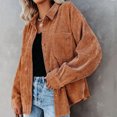thumbnail image 3 of Guardurnaity Camisa de mujer Botón casual Top Pana Camisa de mujer Blusa casual Abrigo de otoño Prendas para la parte del cuerpo Naranja L Guardurnaity AP003114-21, 3 of 4