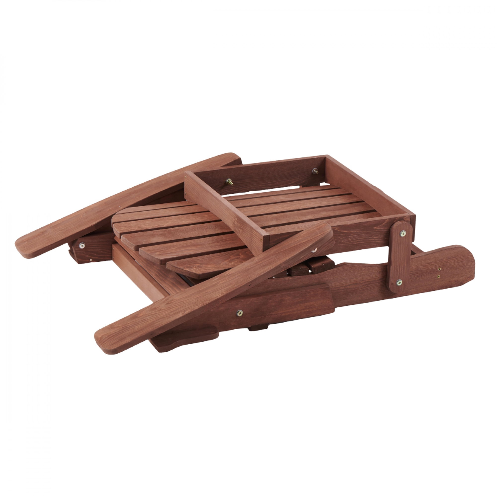 Oversized Embossed Wooden Outdoor Folding Adirondack Chair with Pre-Assembled Backrest & Seat Board, Patio Fire Pit Chair for Backyard, Porch, Poolside & Deck,Brown