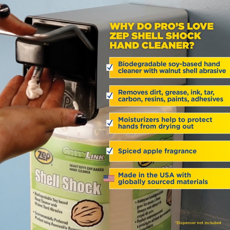 Zep Shell Shock Hand Cleaner, 1 Gal (Case of 4), Soy/Walnut
