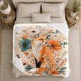 thumbnail image 5 of Red Fox Autumn Floral Illustration, Peaceful Woodland Scene, Warm Flannel Blanket for Cabin and Lodge with Detailed Artwork, Wildlife Lovers Thanksgiving Gift, Botanical Home Decor, 5 of 9