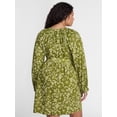 thumbnail image 3 of Terra & Sky Women's Plus Cotton Balloon Sleeve Tie Waist Tunic Dress, Sizes 0X-5X, 3 of 5