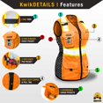 thumbnail image 2 of KwikSafety (Charlotte, NC) QUEEN BEE Premium Safety Vest for Women (HONEYCOMB Design) 9 Pockets Class 2 Custom High Visibility ANSI OSHA Reflective Construction Work with Zipper | Orange XS, 2 of 6