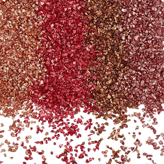 1 Box 160G 4 Colors Red Crushed Glass Bulk Broken Crystals Irregular Chunky Metallic Sprinkles Flakes Small Glitter Decor PiecesDIY