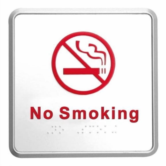 MT Displays Aluminum No Smoking Sign with Braille