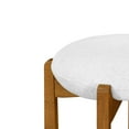 thumbnail image 4 of Christopher Knight Home 30" Round Upholstered Bar Stools, Wooden Frame, Walnut + Ivory, Set of 4, 4 of 9