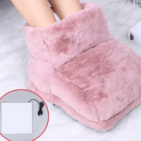 Cozzii Heated Foot Warmer Soft Flannel On Slippers For Indoor Home Use Comfortable Warming