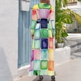 thumbnail image 3 of Colorful Watercolor Squares Pattern Women's Long Dress Long Sleeves Dress Vintage Dresses Party Maxi Dress High Waist Dress, 3 of 4