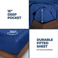 thumbnail image 6 of Superior Modal From Beechwood Lightweight Sheet Set, Twin XL, Navy Blue, 6 of 9