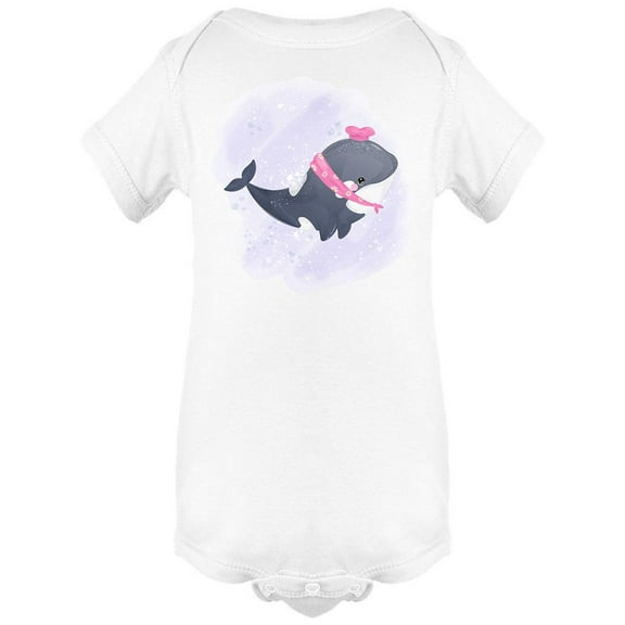 Cute Orca Wearing Pink Hat Bodysuit Infant -Image by Shutterstock,  6 Months