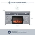 thumbnail image 5 of BELLEZE 58" Barn Door TV Stand Media Entertainment Center For TVs up to 65" wiht 23" Fireplace - Corin (Light Gray), 5 of 6