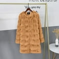 thumbnail image 7 of IROINNID Women's Long Shearing Coat Round Neckline Solid Color Long Sleeve Plus Size Short Coat Warm Long Jacket Outerwear, Yellow, 7 of 7
