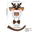 thumbnail image 4 of FYEGRE Deer Headband For Kids Festive Holiday Party Outfit With Elegant Bow Tie And Detachable Tail Piece Pink One Size, 4 of 6