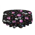 thumbnail image 5 of Pioneer Flower Floral Print Pattern Round Tablecloth 60"x60",Wrinkle Wipeable Table Cloth for Kitchen Dining Room Picnic Patio Party, 5 of 6