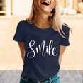 thumbnail image 2 of Xiaoxatg Womens T Shirts,Women's T-Shirts—Casual Graphic Tee for Women with Short Sleeve Summer TopNavyS, 2 of 5