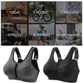 thumbnail image 6 of MANJIAMEI Zip Front Sports Bras for Women 2 Pack High Impact Racerback Yoga Bras Wireless Post Surgery Support Padded Workout Bra-L, 6 of 6