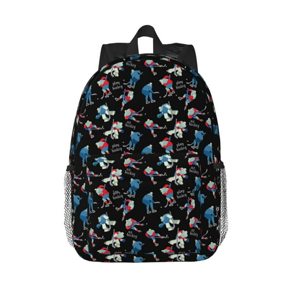 Disketp Play Hockey Mochila Escolar de 15 Pulgadas, Mochila Ligera para Estudiantes, Viajes y Trabajo, Cómoda y Resistente para el Uso Diario