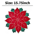 thumbnail image 5 of Holiday Christmas Embroidered Placemats Applique Poinsettia Placemats Christmas Flower Placemat for Table, 5 of 6