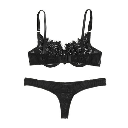 

Mackneog Plus Size Underwear Erotic Underwear Sexy Lace Temptation Three Point Lingerie With Steel Ring Polyester Lace Thong Plus Size Panties