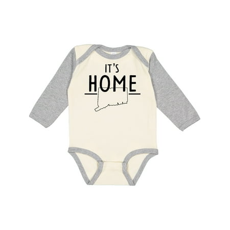 

Inktastic It s Home- Connecticut State Outline Gift Baby Boy or Baby Girl Long Sleeve Bodysuit