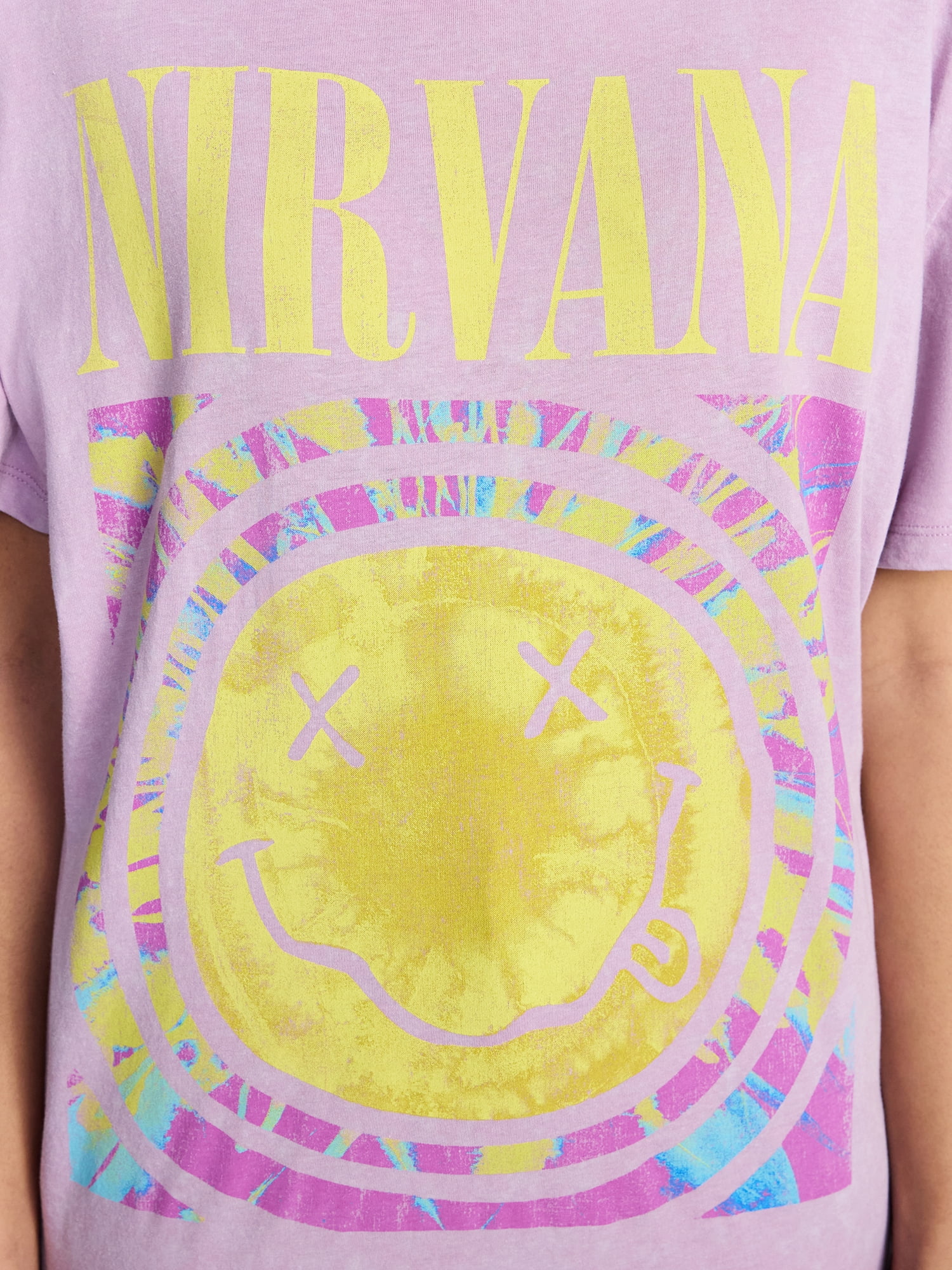 Nirvana Women's Graphic Print Tour Tee with Short Sleeves, Sizes XXS-XXL
