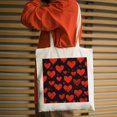 thumbnail image 3 of PRATYUS Valentines Day Love Heart Tote Bag Reusable Grocery Shopping Bags for Gym Beach Travel Daily Bag Made in America AP/109 White, 3 of 6