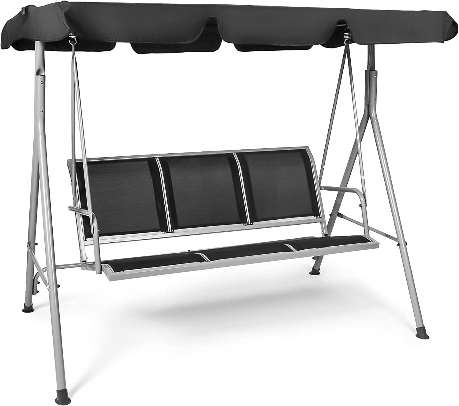 Outdoor Patio Swing Chair, 3Seater Porch Swing Bench with Adjustable