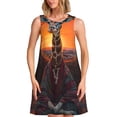 thumbnail image 1 of Fotbe Tree Hollow Meditating Giraffe Vestido de Verano sin Mangas para Mujer – Vestido Midi Línea A, Estilo Camiseta Floral, Vestido Playero Casual y Fluido, 1 of 7