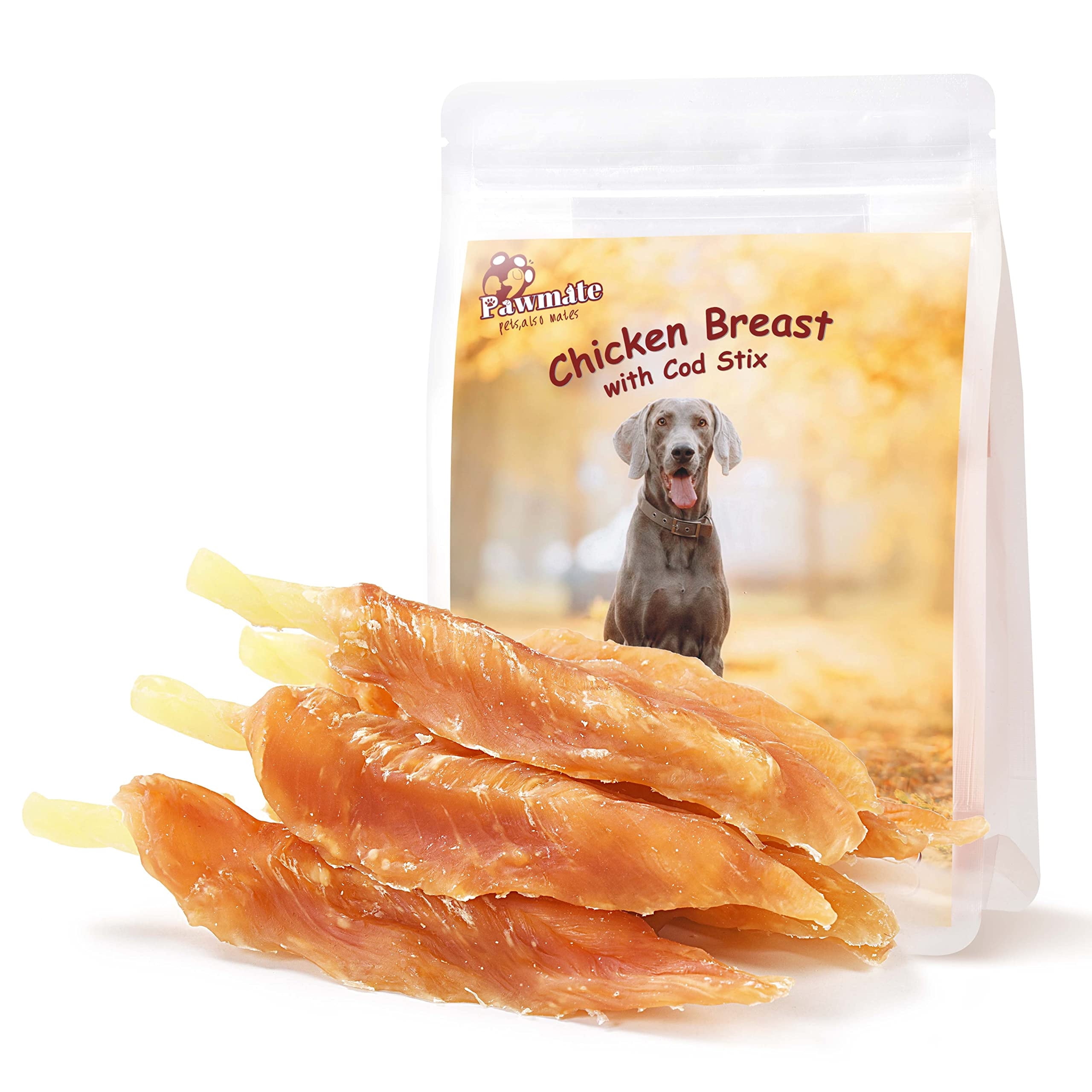 Pawmate Natural Teeth Healthy Dog Treats, Chicken Breast Wrapped Fish