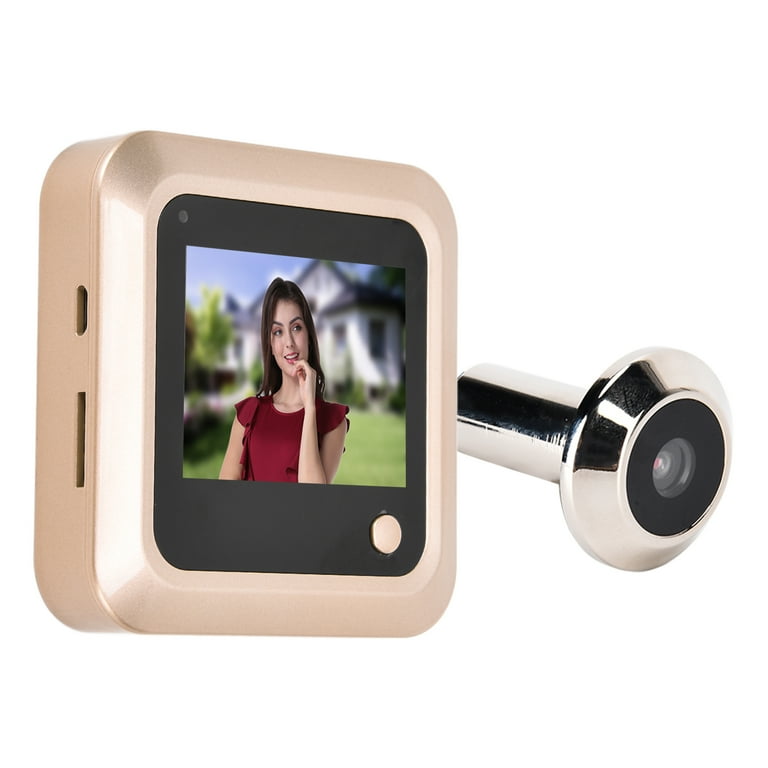 Brrnoo Digital Door Viewer,2.4in Video Peephole Door Viewer Wired 145 Wide Angle HD Antitheft Gold For Household,Video