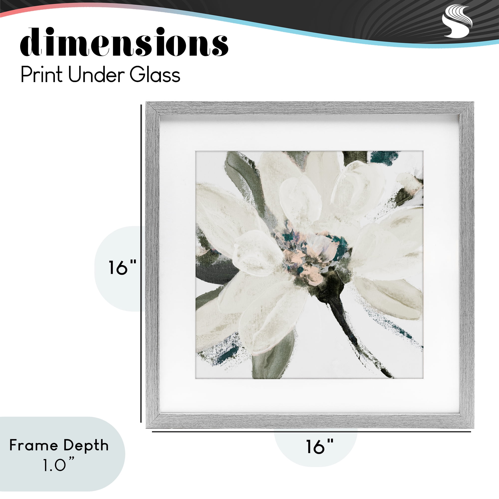Stupell Industries Naturally Blooming Botanical Gray Framed Print Under Glass, design by Lanie Loreth