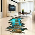 thumbnail image 2 of 3D Floor Stickers,Underwater Sea World Starfish Colorful Fishes Removable Love Ocean Cute Wooden Suspension Bridge PVC Art Wall Decal Sensory Room Decorations for Boys & Girls, 2 of 5