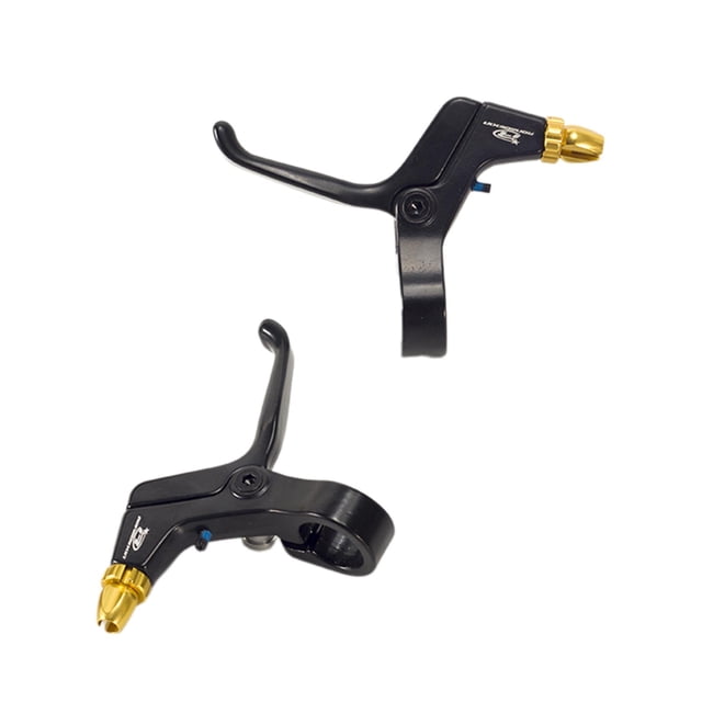 Almencla Levier de Frein pour Enfants 2 Pcs Frein à Main Poignée Courte Ensemble de Levier de Frein pour Vélo Noir Or