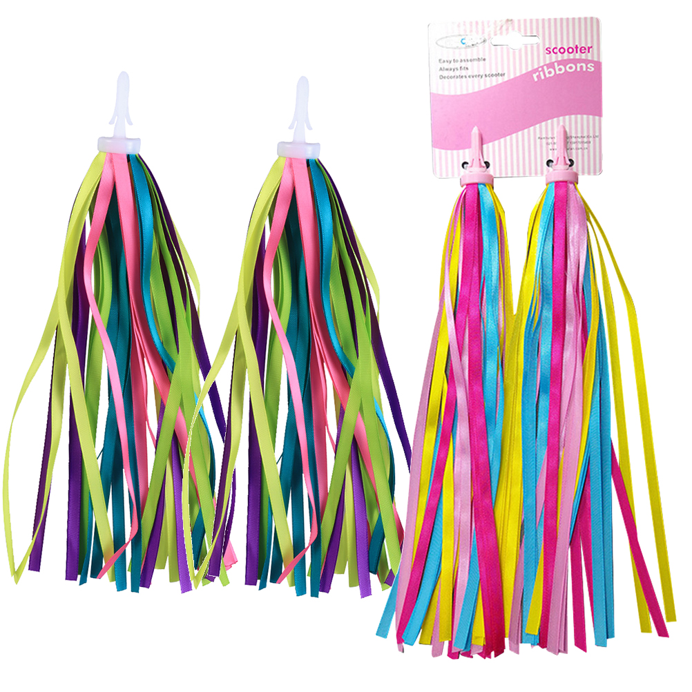 2 Pairs Scooter Ribbons Bike Handlebar Streamers Handlebar Decorative