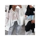 thumbnail image 5 of Txlixc Blusa de manga larga femenina con encaje, cinta de borla y patrón de punto Txlixc moda, 5 of 5