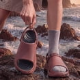 thumbnail image 3 of Rokment Women's Men's Chunky Air Cushion Ortho Walking Slippers with Back Strap Comfortable Non Slip Cloud Pillow Thick Sole Water Sandals Outfoor for Plantar Fasciitis Red Size 7-7.5, 3 of 6