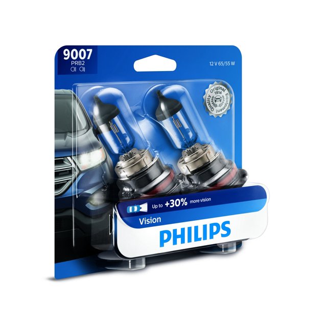 Paquete de 2 bombillas para faros delanteros Philips 9007PRB2 Vision Upgrade