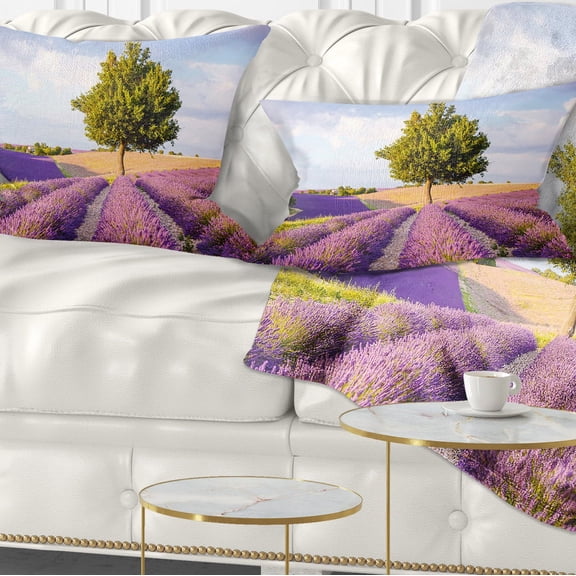 Designart 12" x 20" Green Polyester Throw Pillow