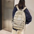 thumbnail image 4 of Mochila de viaje unisex para computadora portátil, mochila escolar informal para adolescentes, mochilas de color caqui, 4 of 6