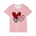 thumbnail image 1 of Girls Tops Summer Short Sleeve Round Neck T Shirts Basic Tee for Kids, 1 of 4