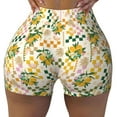 thumbnail image 2 of Haiem Lemon No Front Seam Biker Shorts for Women Yoga Workout Gym Bike Shorts with Tummy Control Moisture-Wicking-Small, 2 of 9