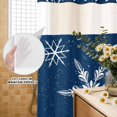thumbnail image 2 of No Hook Shower Curtain with Built-in Rings - White Christmas Snowflakes Washable Waterproof Fabric Bathroom Curtains for Hotel,Rentals, Stall 36 X 78 Inch , Winter Holidays Navy Blue, 2 of 9