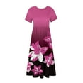 thumbnail image 3 of Fankiway Robe Longue Ample à Manches Courtes avec Poche et Col Rond Imprimé pour Femmes Rondes Robes de Printemps pour Femmes 5836, 3 of 4