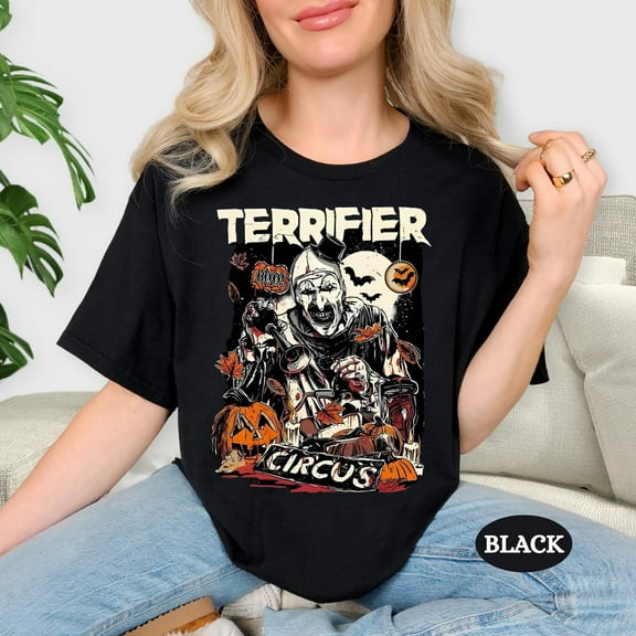 Terrifier Circus Shirt Vintage Horror Movie Halloween TShirt Spooky Circus Graphic Tee Horror Fans Outfit