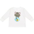 thumbnail image 3 of Inktastic Cute Cat, Little Cat, Kitty, Kitten, Fish Bowl Girls Long Sleeve Toddler T-Shirt, 3 of 5