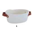 thumbnail image 3 of Wweixi Storage Basket with Handles Woven Cotton Rope Container Sundries Snacks Key Hamper Cosmetic Drawer Shelf Dresser Milk White L, 3 of 6