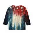 thumbnail image 4 of YOUYEDIAN Girls 3/4 Sleeve Shirts 8-9 Floral Graphic Top Crewneck T-Shirt Casual Outfits Navy 8-9 Years, 4 of 5
