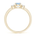 thumbnail image 2 of ANGARA Natural Classic Aquamarine and Diamond Three Stone Engagement Ring in 14K Yellow Gold for Women (Size-5mm) | March Birthstone, Anniversary, Jewelry Gift for Women | Natural Aquamarine Ring, 2 of 12
